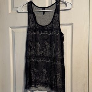 Maurices Black Lace Tank Top